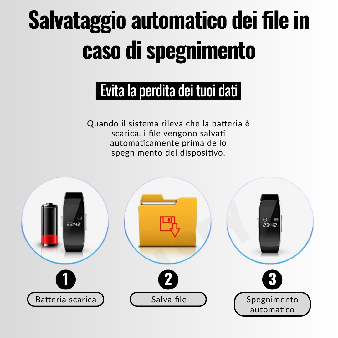 Sentinel 360™ - Smart watch registratore portatile 8 GB